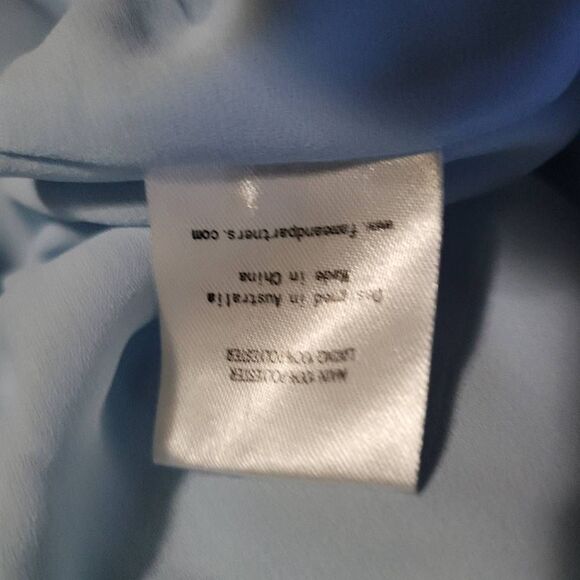 FAME & PARTNERS  NWT  light blue rusched maxi dress - Picture 10 of 11